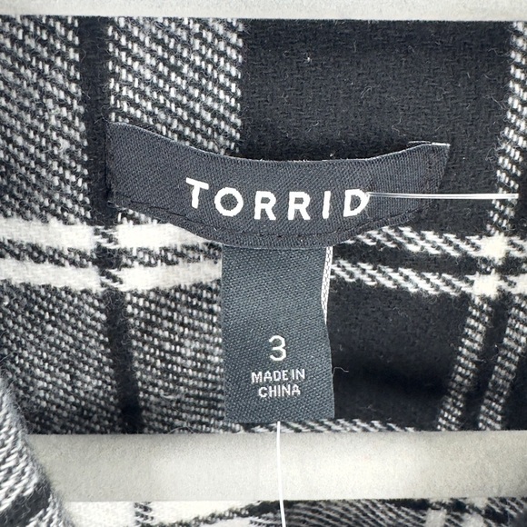 Torrid Cotton Brushed Midi Shacket Womens 3X Plaid Jacket Coat Button Down NWT - Picture 8 of 14